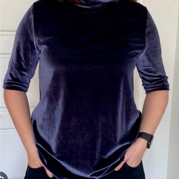NWT Loft Womens Velvet Blouse Mock Neck
Stretchy Solid blue size:S - Picture 1 of 12